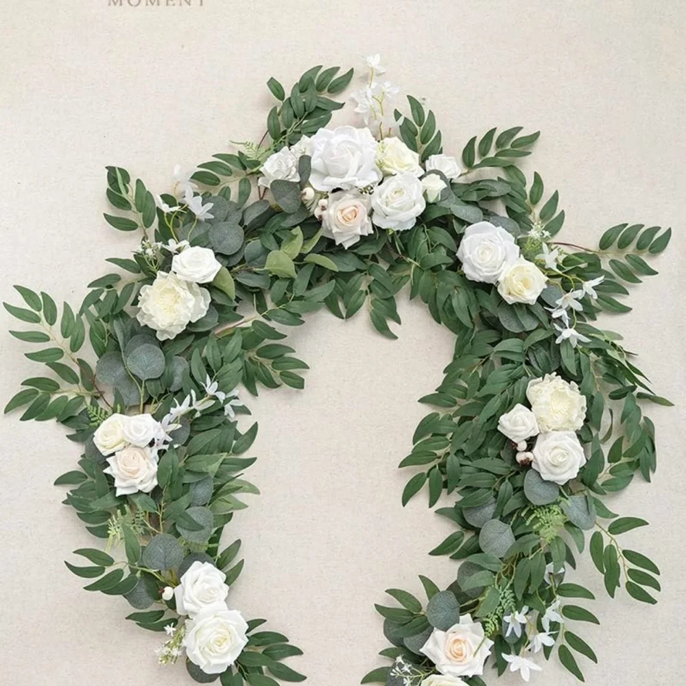 Ling's Moment 6' Head Table Garland in 'White & Sage'. This is brand new!